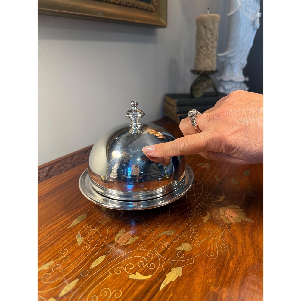 Vintage Silverplate Butter Dish with Glass Insert • Covered Butter Server - Picture 14 of 16